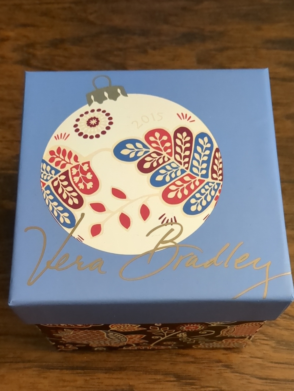 Vera Bradley 2015 Alpine Floral Ornament New In Keepsake Box